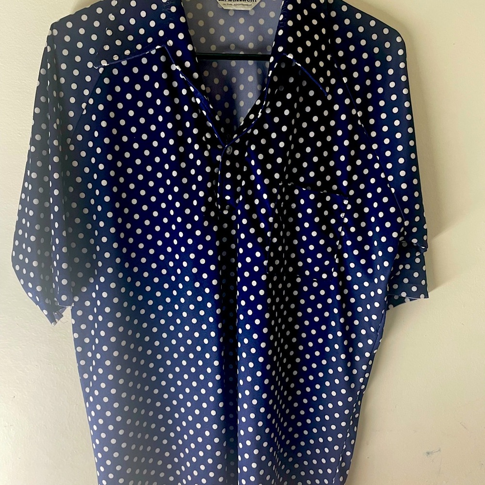 Men’s Large La Mode Du Golf Polka Dot Polo Good